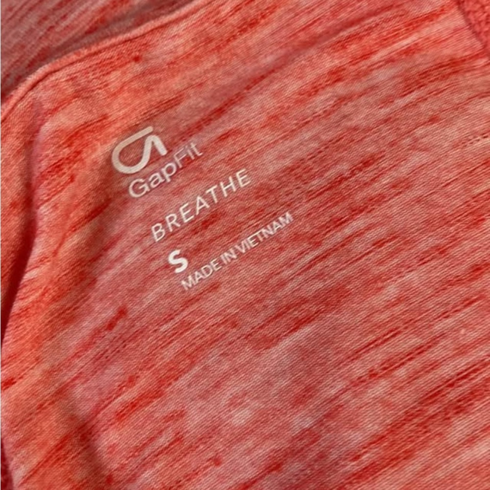 GAP Heathered Coral orang Long Sleeve gapfit breathe thumb holes athletic small - Picture 6 of 8